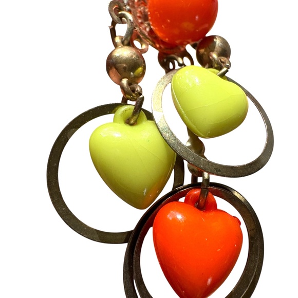 earrings hanging vintage jangle dangle fun hearts costume artsy boho girly - Picture 4 of 11